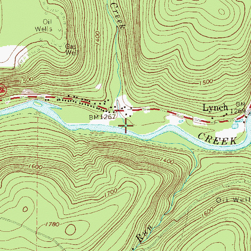 Topographic Map of Bush Creek, PA