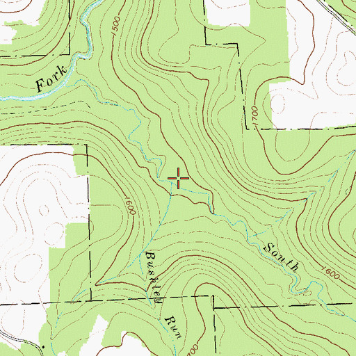 Topographic Map of Bushley Run, PA