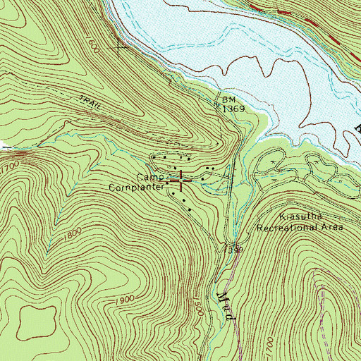 Topographic Map of Camp Cornplanter, PA