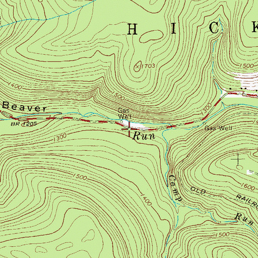 Topographic Map of Camp Run, PA