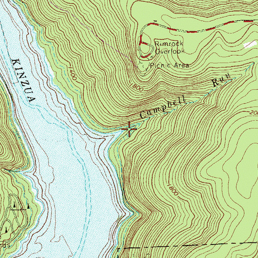 Topographic Map of Campbell Run, PA