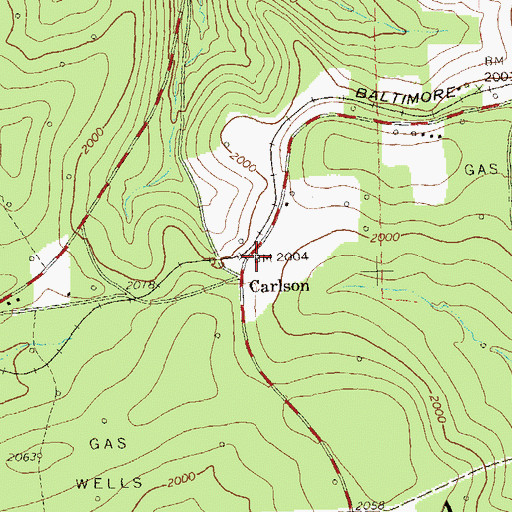 Topographic Map of Carlson, PA