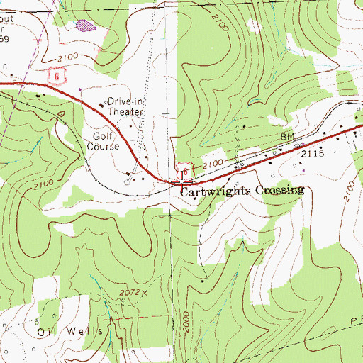 Topographic Map of Cartwrights Crossing, PA