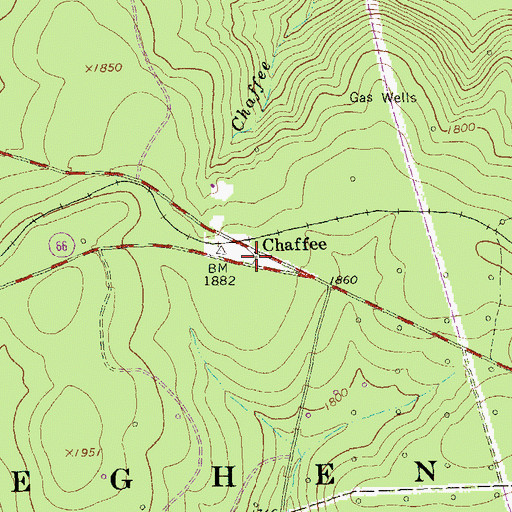 Topographic Map of Chaffee, PA