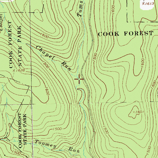 Topographic Map of Chapel Run, PA