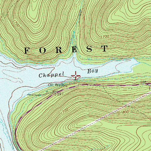 Topographic Map of Chappel Bay, PA