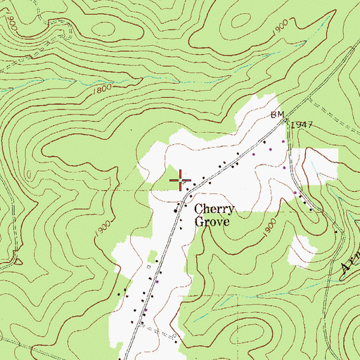 Topographic Map of Cherry Grove, PA