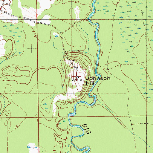 Topographic Map of Johnson Hill, AL