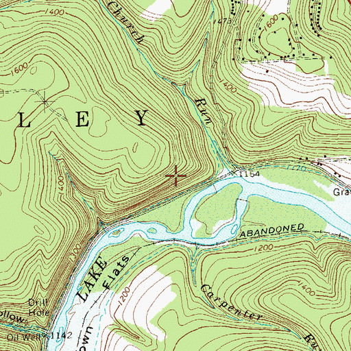 Topographic Map of Church Run, PA