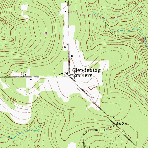 Topographic Map of Clendening Corners, PA