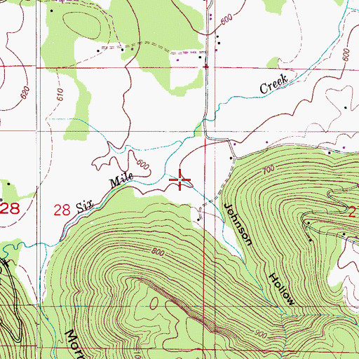 Topographic Map of Johnson Hollow, AL