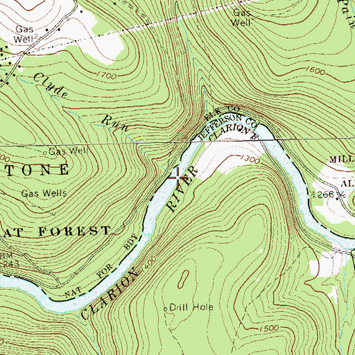 Topographic Map of Clyde Run, PA