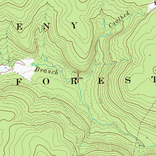 Topographic Map of Coalbed Run, PA