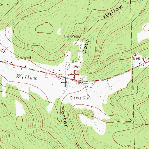 Topographic Map of Cobb Hollow, PA