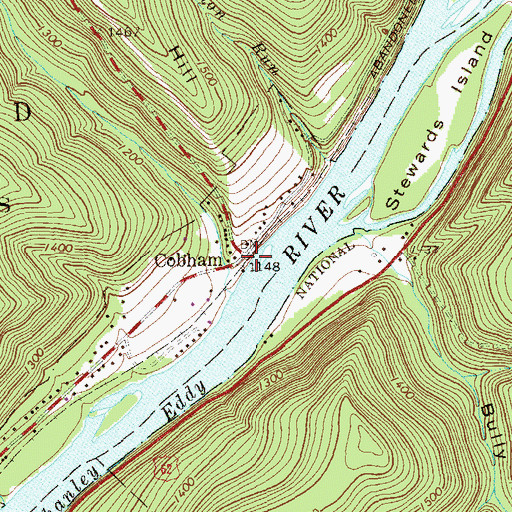 Topographic Map of Cobham, PA
