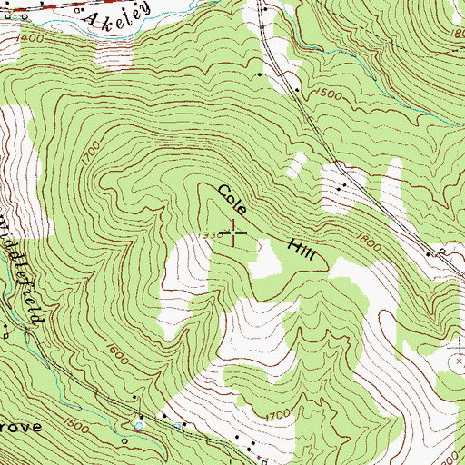 Topographic Map of Cole Hill, PA