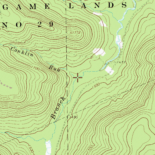 Topographic Map of Conklin Run, PA