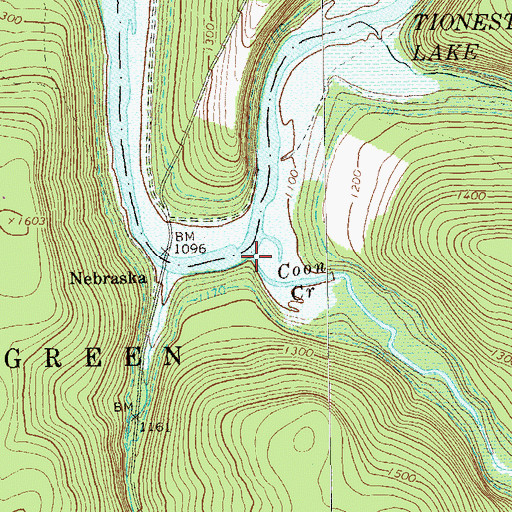 Topographic Map of Coon Creek, PA
