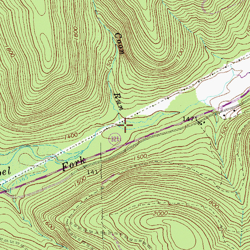 Topographic Map of Coon Run, PA