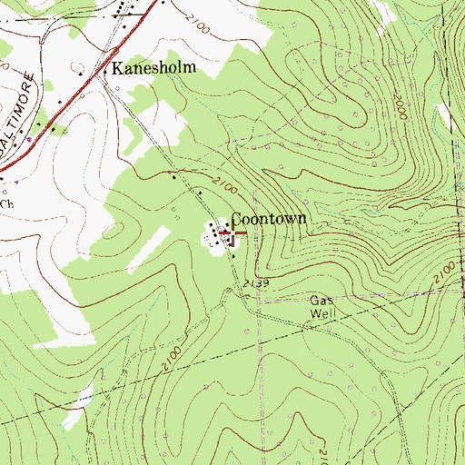 Topographic Map of Coontown, PA