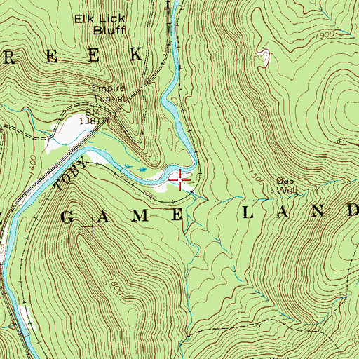 Topographic Map of Coward Run, PA