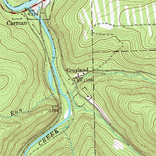 Topographic Map of Croyland, PA