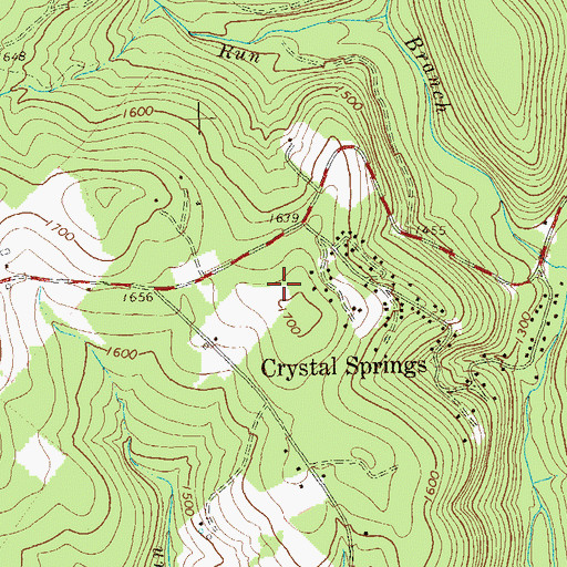 Topographic Map of Crystal Springs, PA