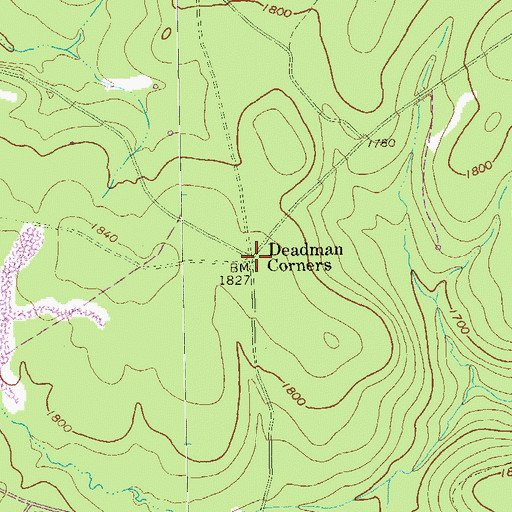 Topographic Map of Deadman Corners, PA