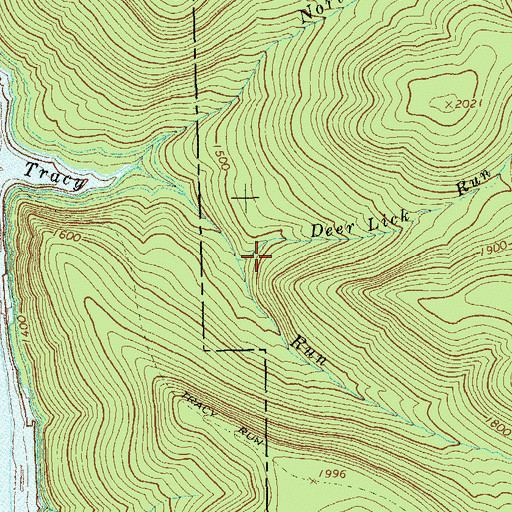 Topographic Map of Deer Lick Run, PA