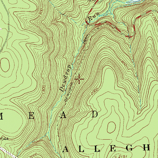Topographic Map of Dewdrop Trail, PA
