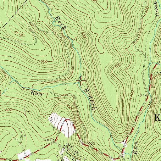 Topographic Map of Dice Run, PA