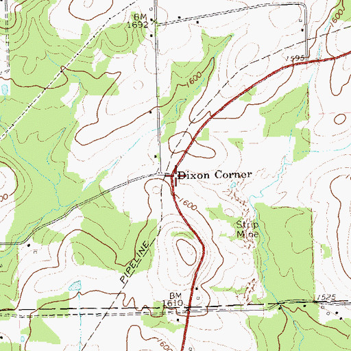 Topographic Map of Dixon Corner, PA
