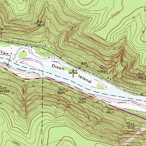 Topographic Map of Dixon Island, PA