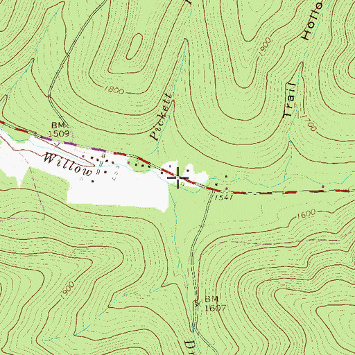 Topographic Map of Dry Brook, PA