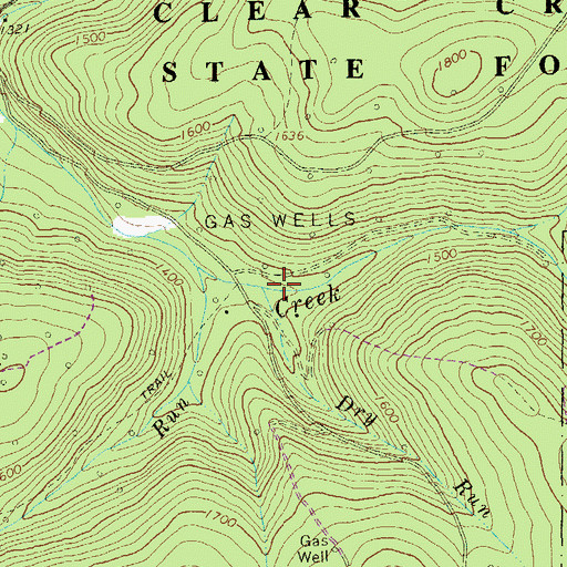 Topographic Map of Dry Run, PA