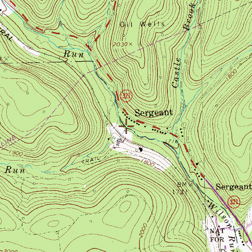 Topographic Map of Dump Run, PA
