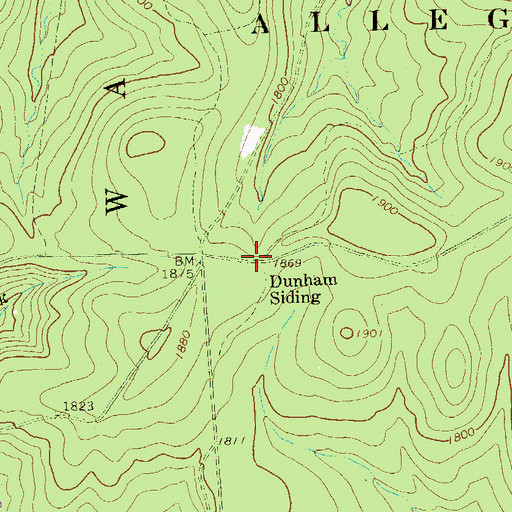 Topographic Map of Dunham Siding, PA