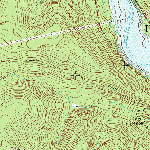 Topographic Map of Dunkle Trail, PA