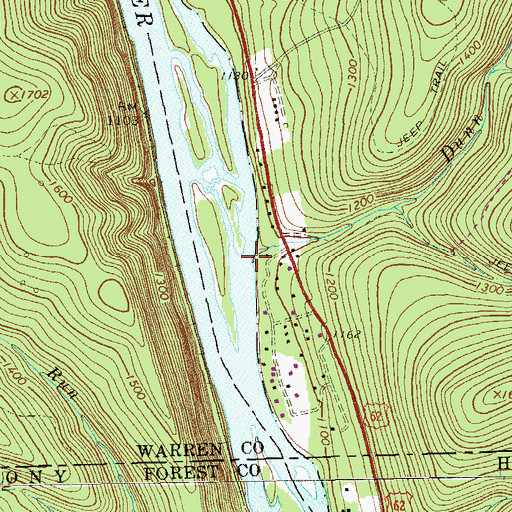 Topographic Map of Dunn Run, PA