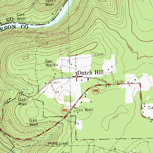 Topographic Map of Dutch Hill, PA