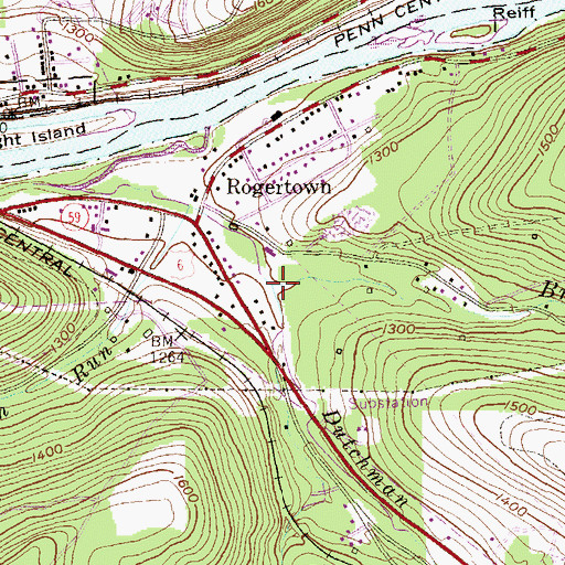 Topographic Map of Dutchman Run, PA