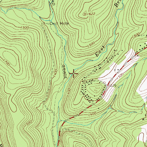 Topographic Map of East Branch Ross Run, PA