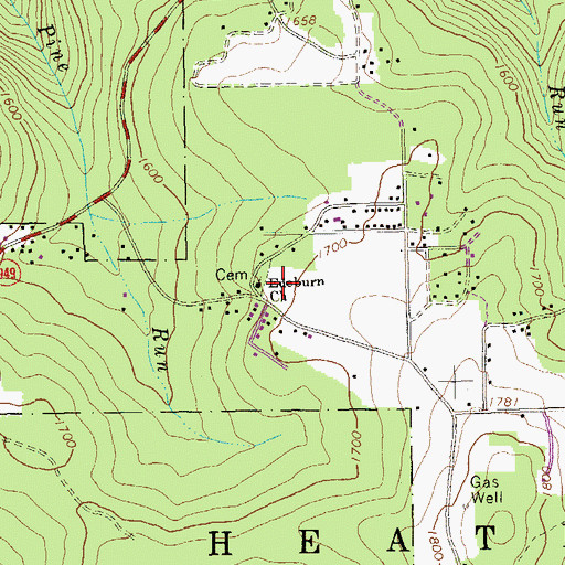 Topographic Map of Edeburn Church, PA