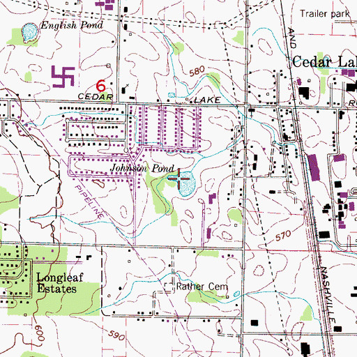 Topographic Map of Johnson Pond, AL