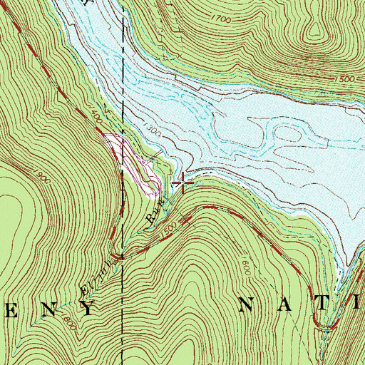 Topographic Map of Elijah Run, PA