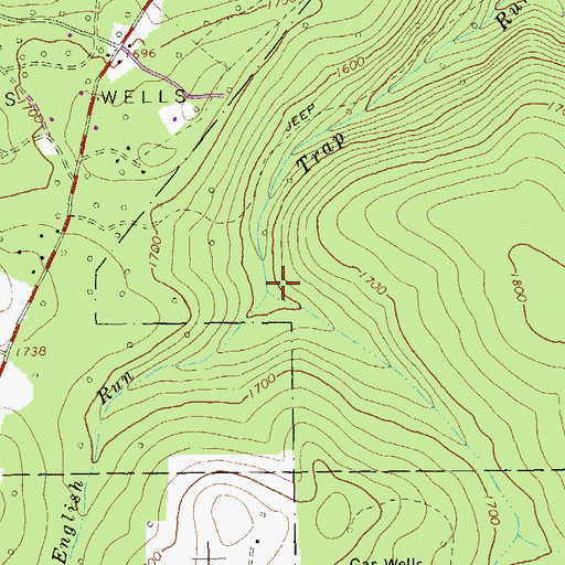 Topographic Map of English Run, PA