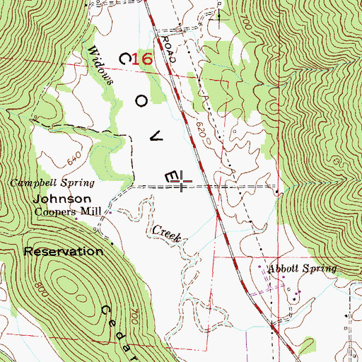 Topographic Map of Johnson Reservation, AL
