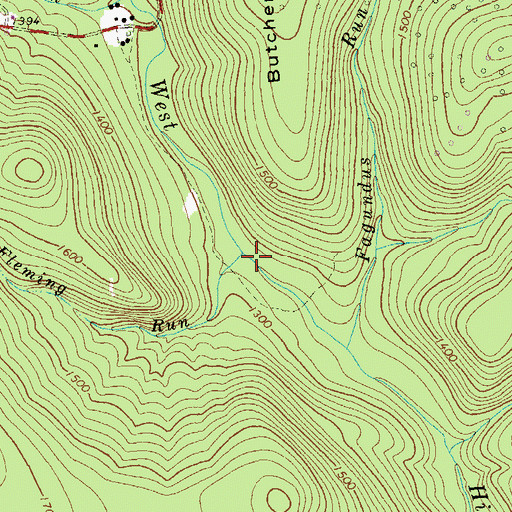 Topographic Map of Fleming Run, PA