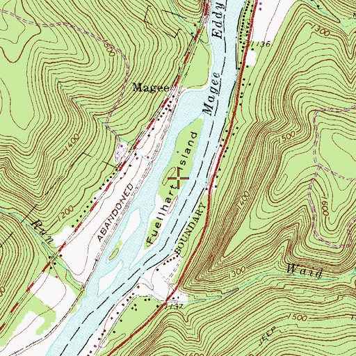 Topographic Map of Fuellhart Island, PA