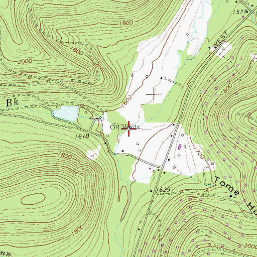 Topographic Map of Fuller Brook, PA
